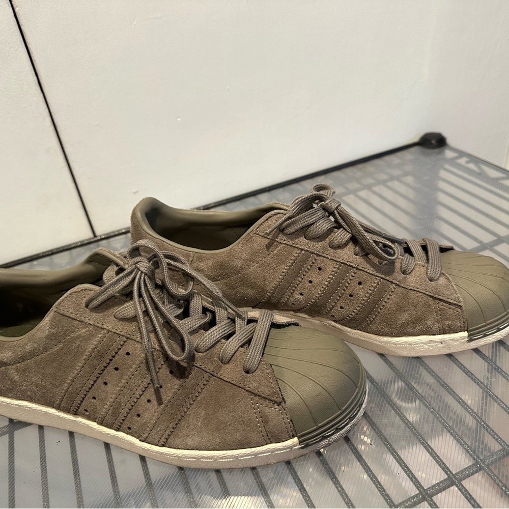 Adidas La Marque Men's Khaki Suede Sneakers - Picture 2 of 9